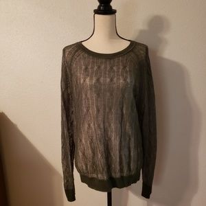 BANANA REPUBLIC Sheer Knit Olive Sweater - XL